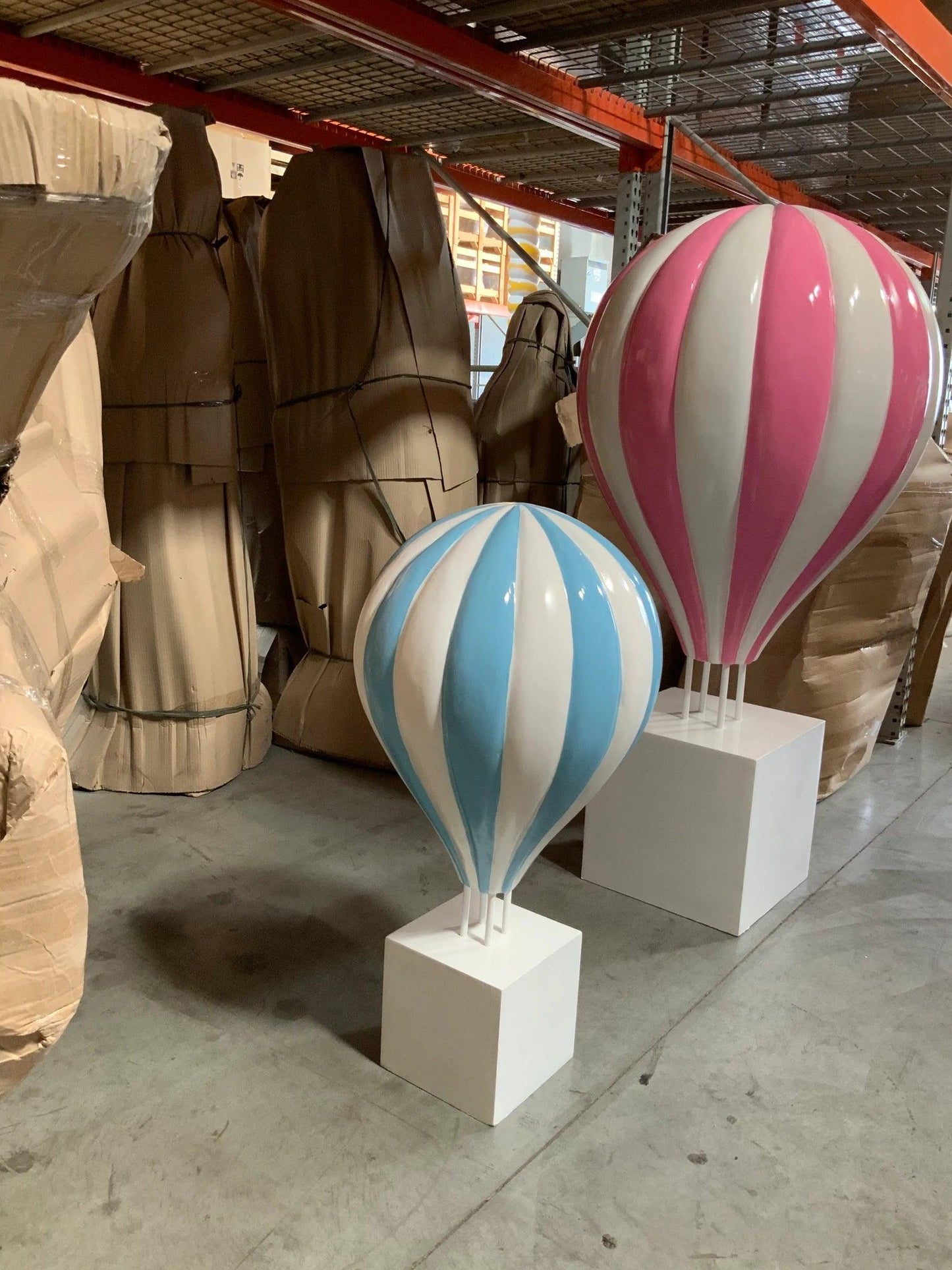 Small Blue Hot Air Balloon Statue - LM Treasures Prop Rentals 