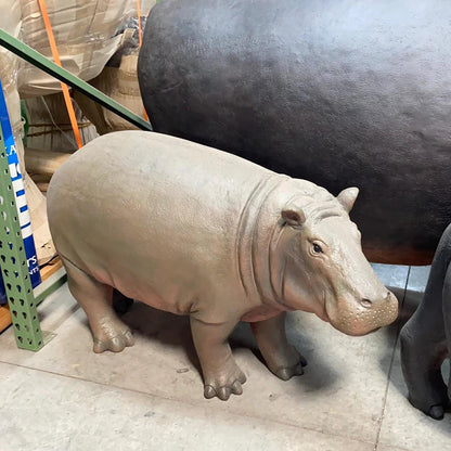 Gray Baby Hippo Statue - LM Treasures Prop Rentals 