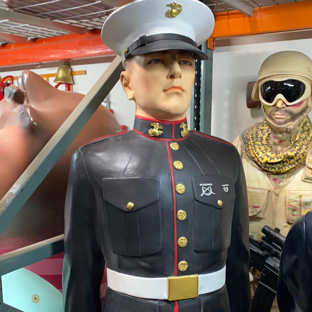Marine Dressed at Attention Life Size Statue - LM Treasures Prop Rentals 