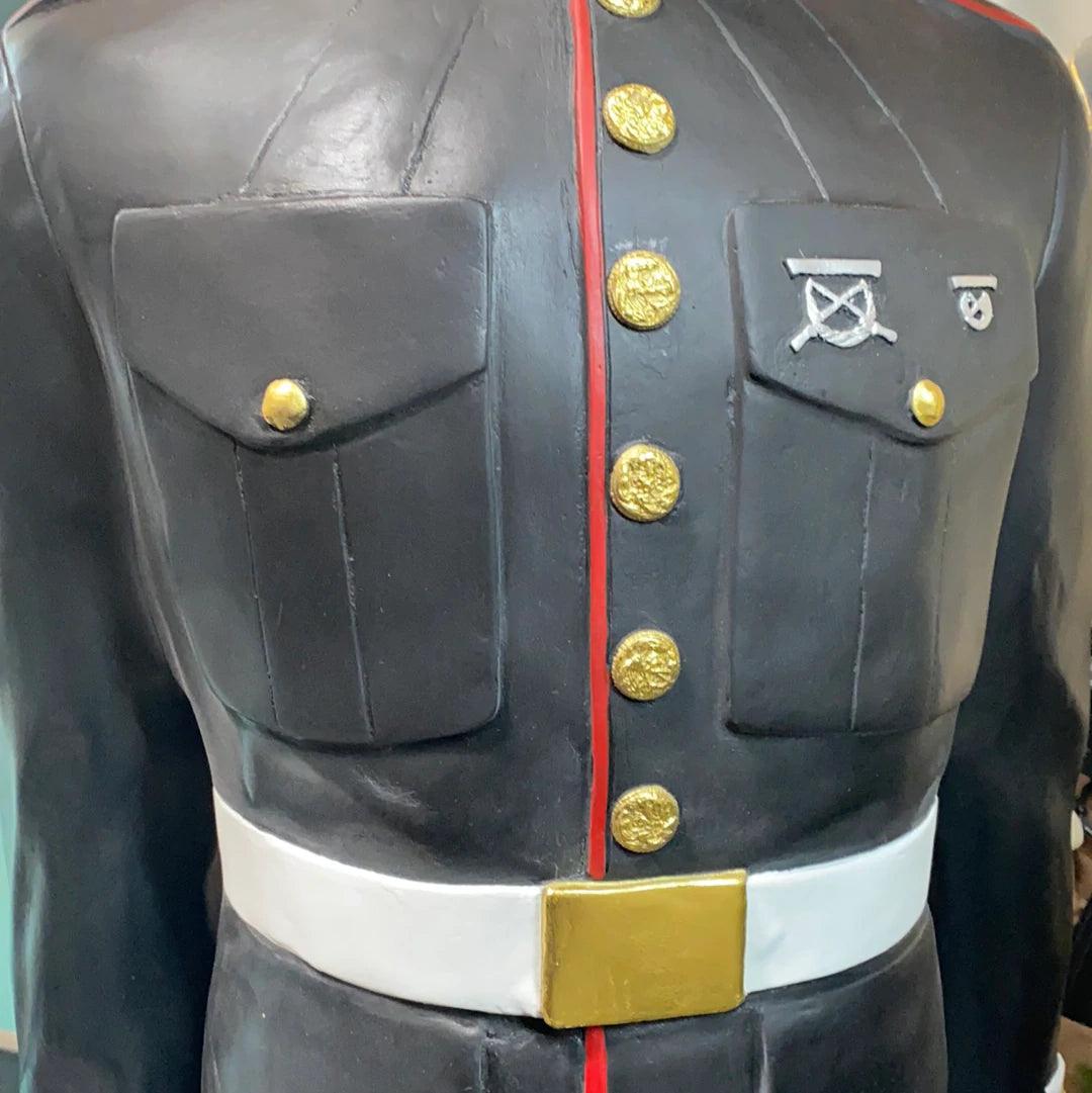 Marine Dressed at Attention Life Size Statue