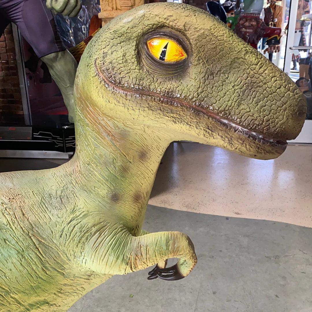 Green T Rex Dinosaur On Base Statue