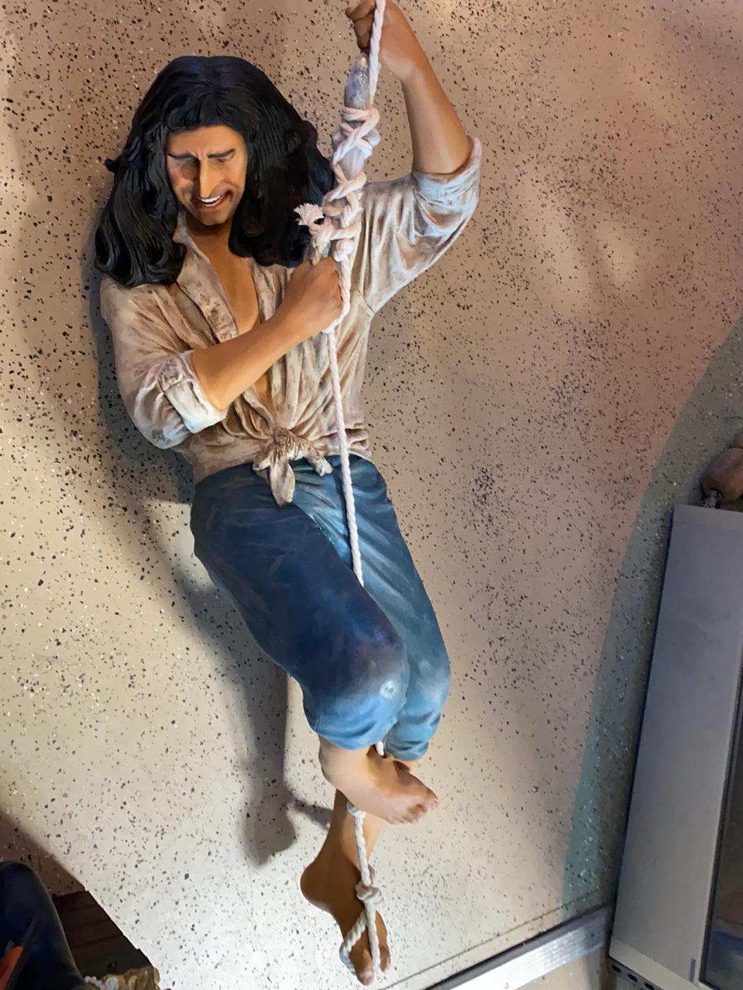 Pirate Hanging on Rope Life Size Statue - LM Treasures Prop Rentals 