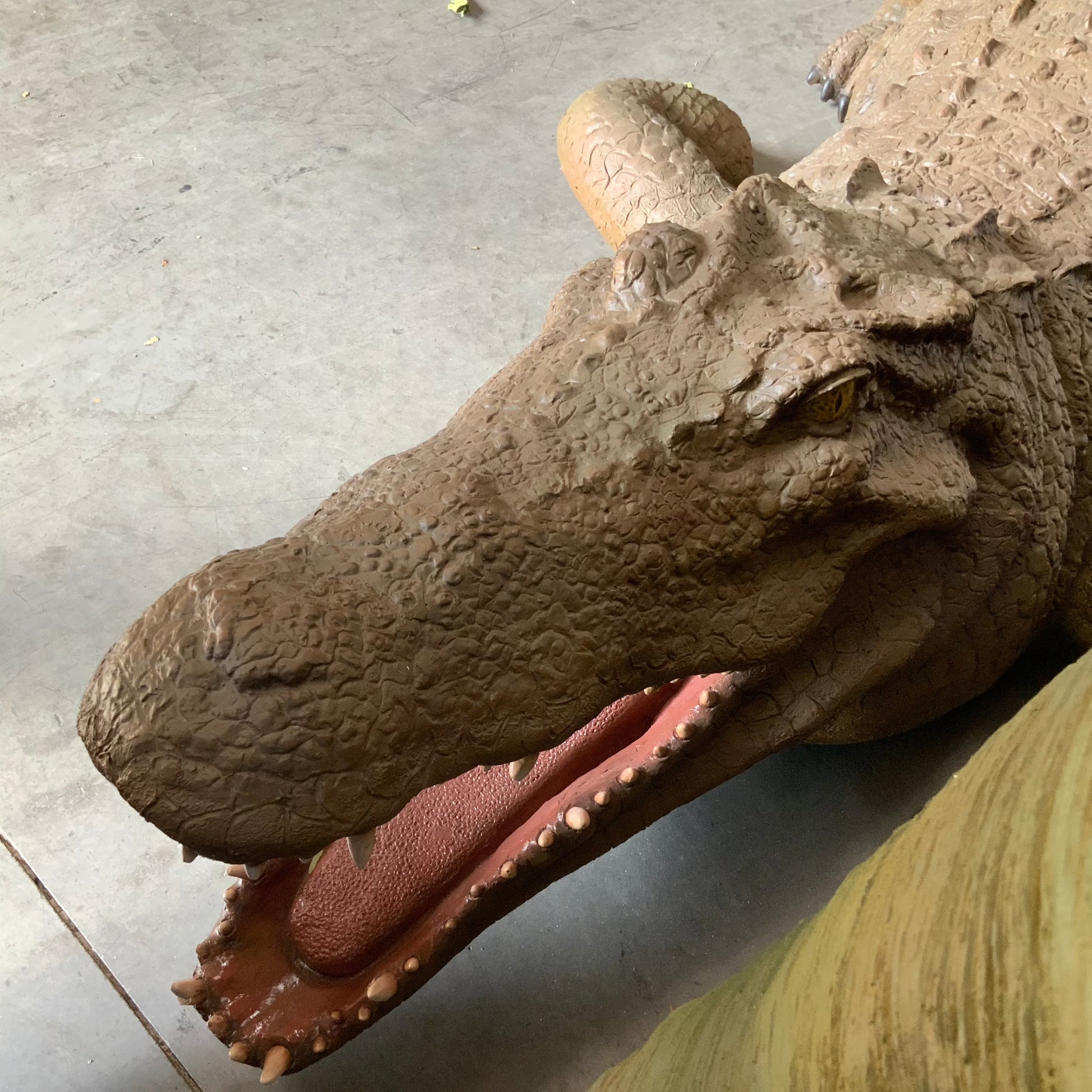 Large Crocodile Mouth Open Statue - LM Treasures Prop Rentals 