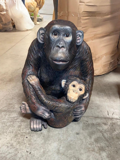 Monkey With Baby Statue - LM Treasures Prop Rentals 