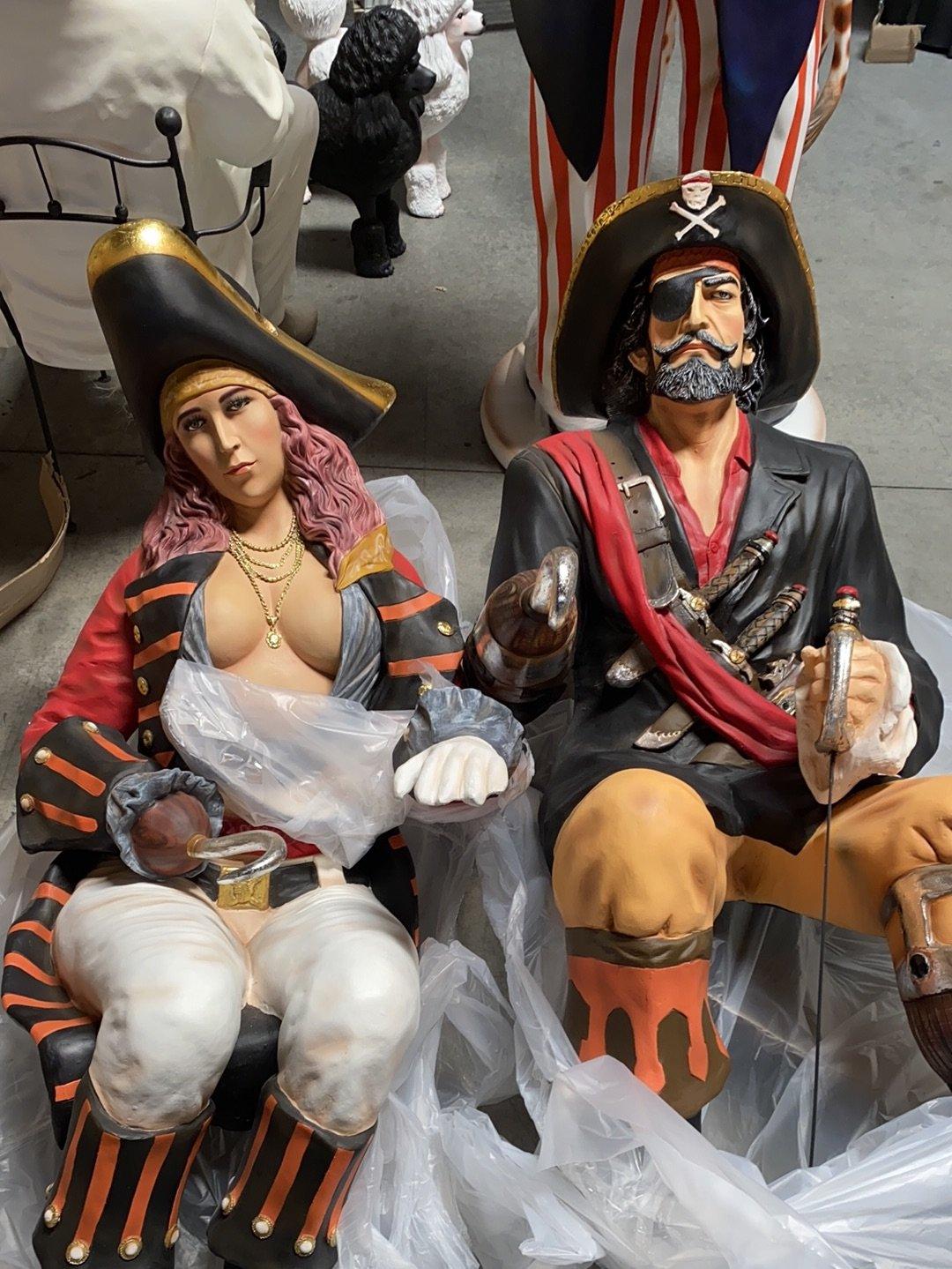 Captain Hook Sitting Life Size Statue - LM Treasures Prop Rentals 