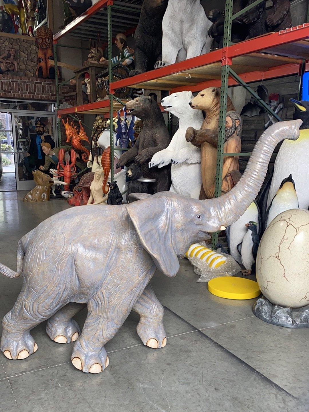 Walking Elephant Statue - LM Treasures Prop Rentals 