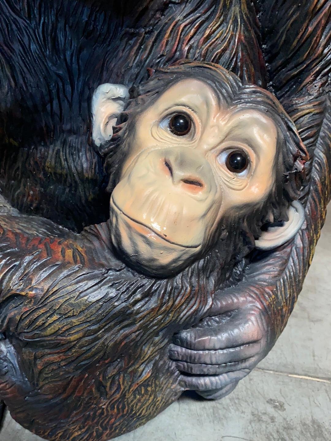 Monkey With Baby Statue - LM Treasures Prop Rentals 