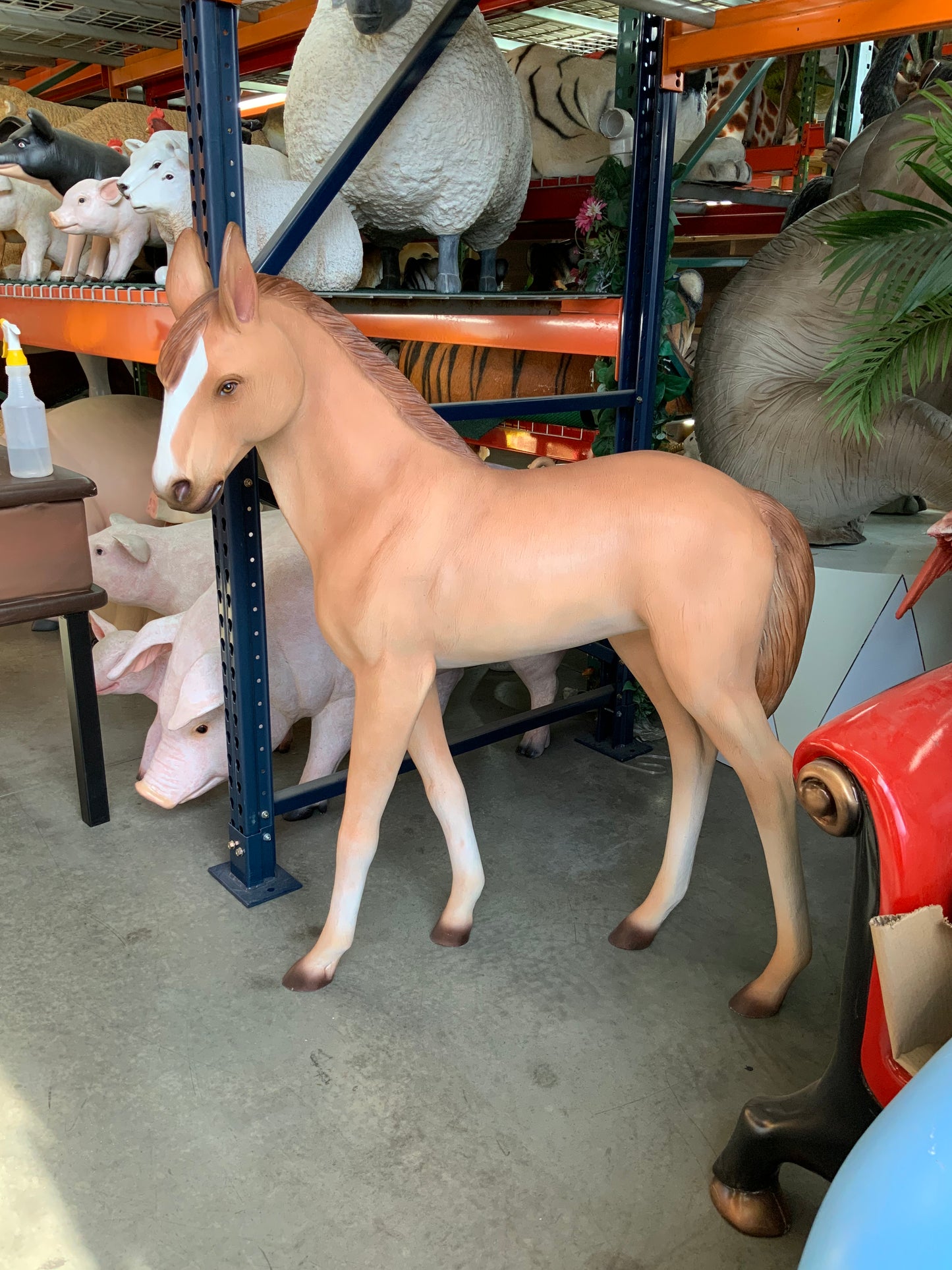 Baby Foal Pony Horse Walking Statue - LM Treasures Prop Rentals 