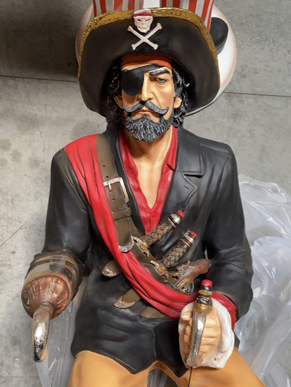 Captain Hook Sitting Life Size Statue - LM Treasures Prop Rentals 