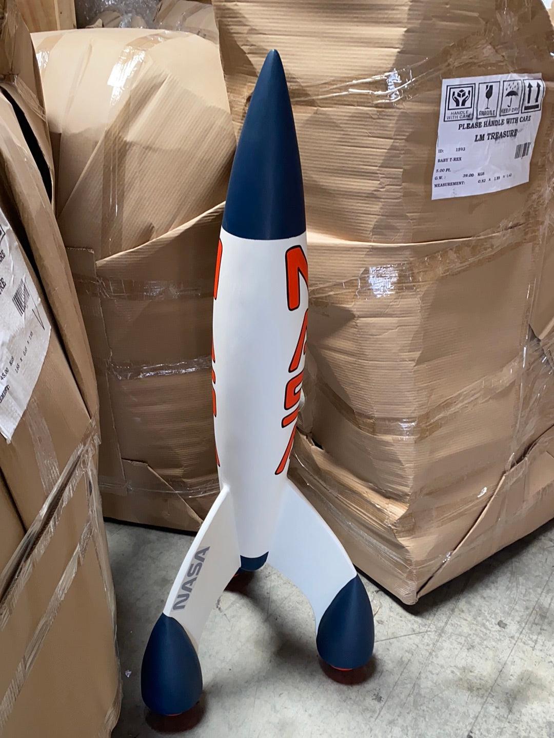 Small NASA Space Rocket Statue - LM Treasures Prop Rentals 