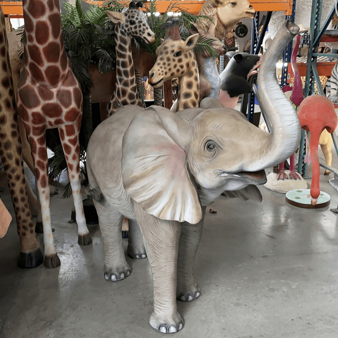Standing Elephant Statue - LM Treasures Prop Rentals 