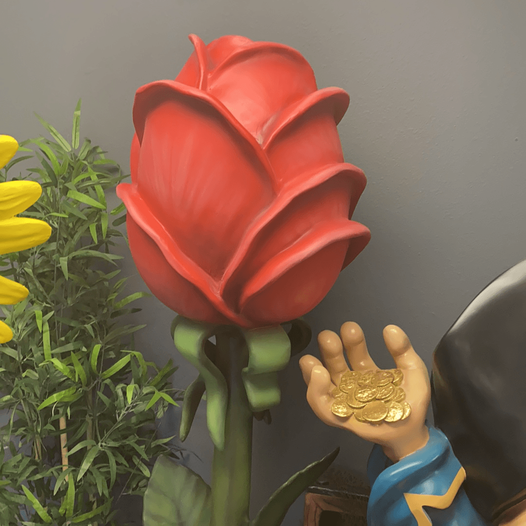 Large Rose Flower Statue - LM Treasures Prop Rentals 