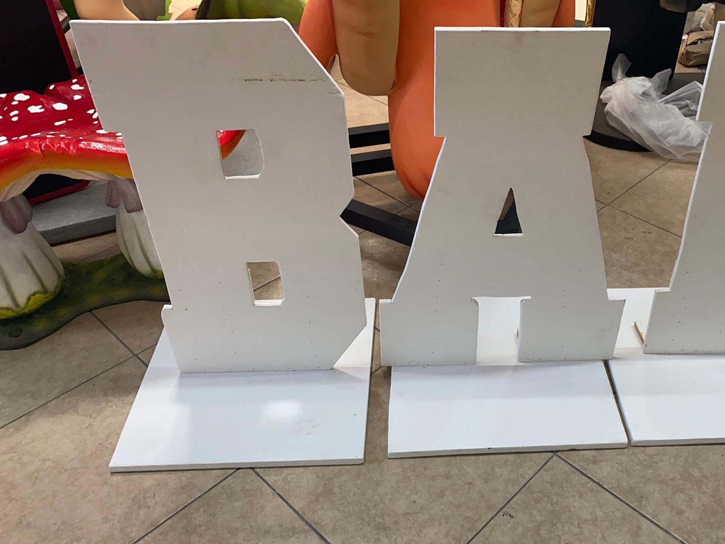 Giant BABY Letters Over Size Statue - LM Treasures Prop Rentals 