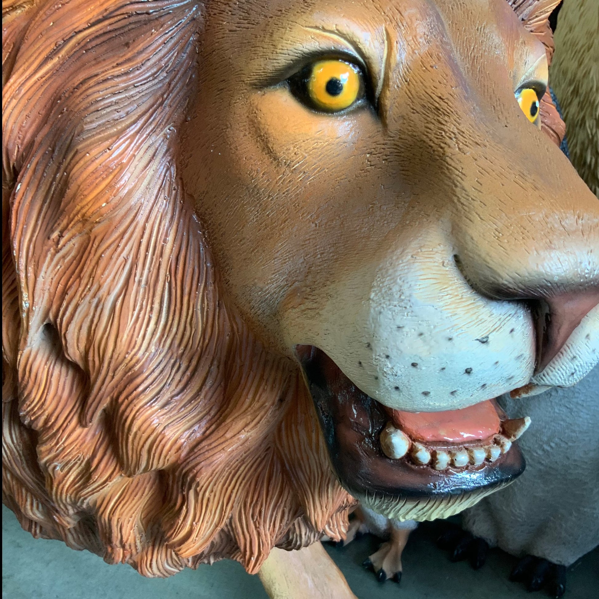 Walking Lion Life Size Statue - LM Treasures Prop Rentals 