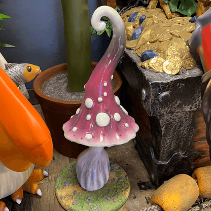 Small Dotted Mushroom Statue - LM Treasures Prop Rentals 