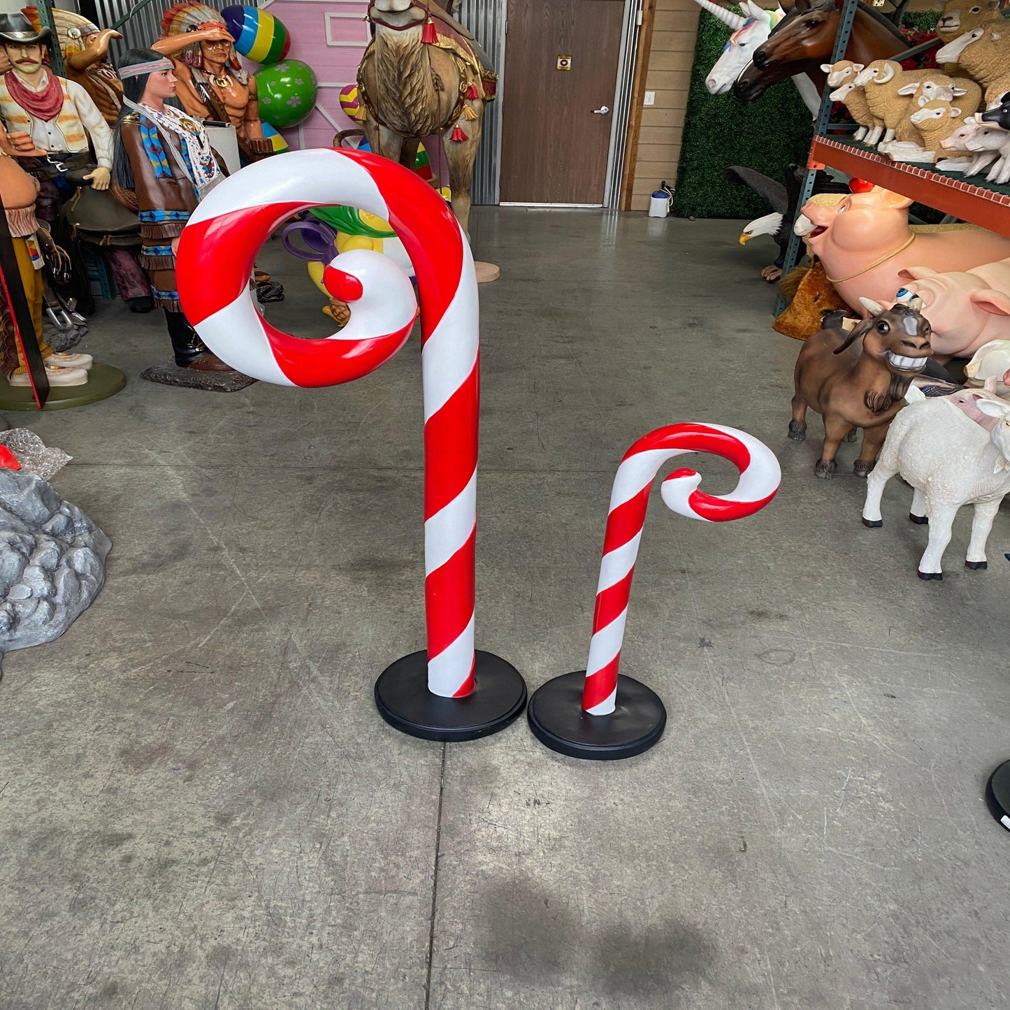 Small Swirl Candy Cane Statue - LM Treasures Prop Rentals 