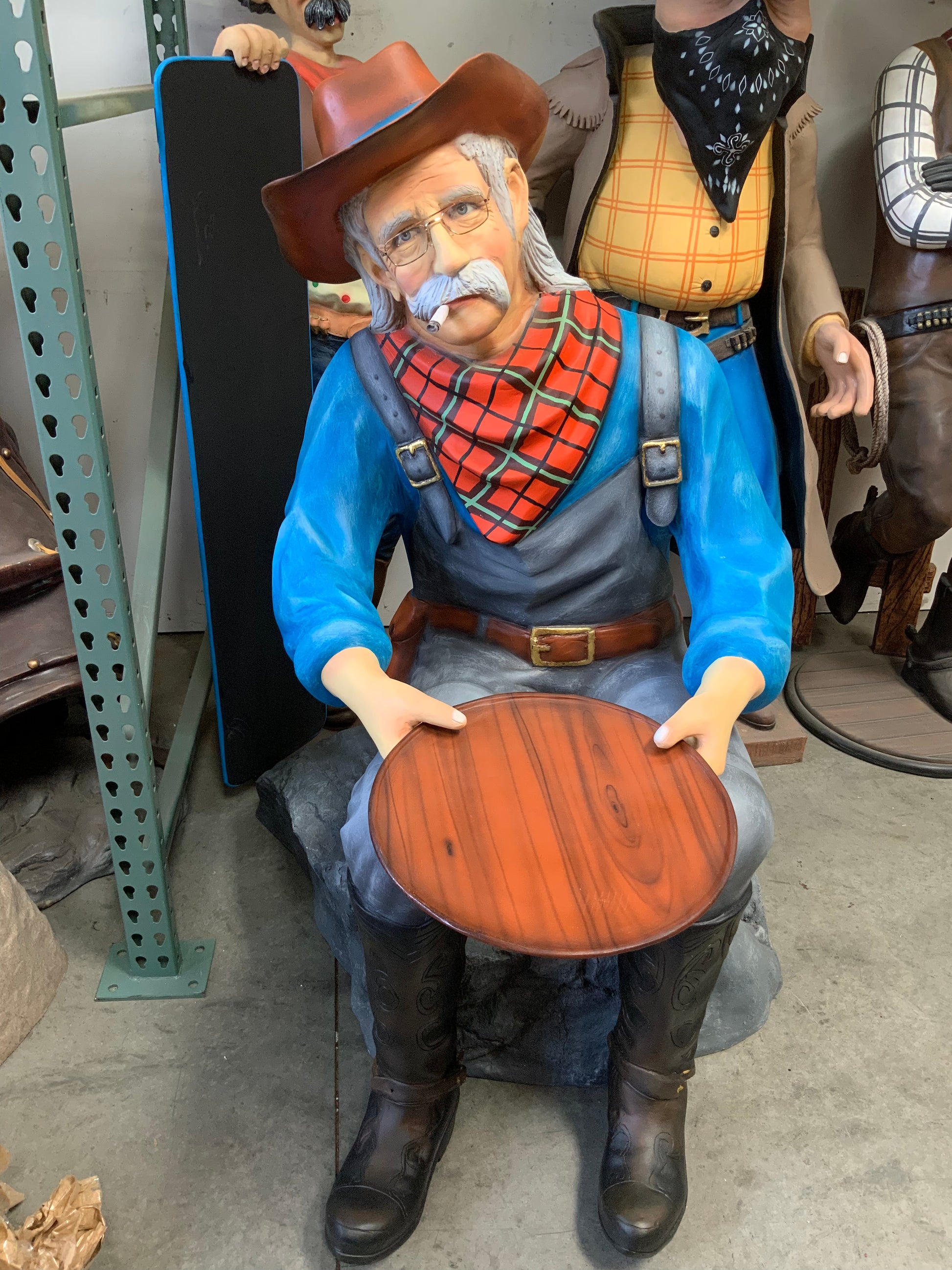 Gold Panner Sitting Western Life Size Statue - LM Treasures Prop Rentals 