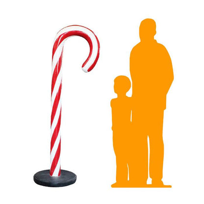 Large Traditional Candy Cane Statue - LM Treasures Prop Rentals 