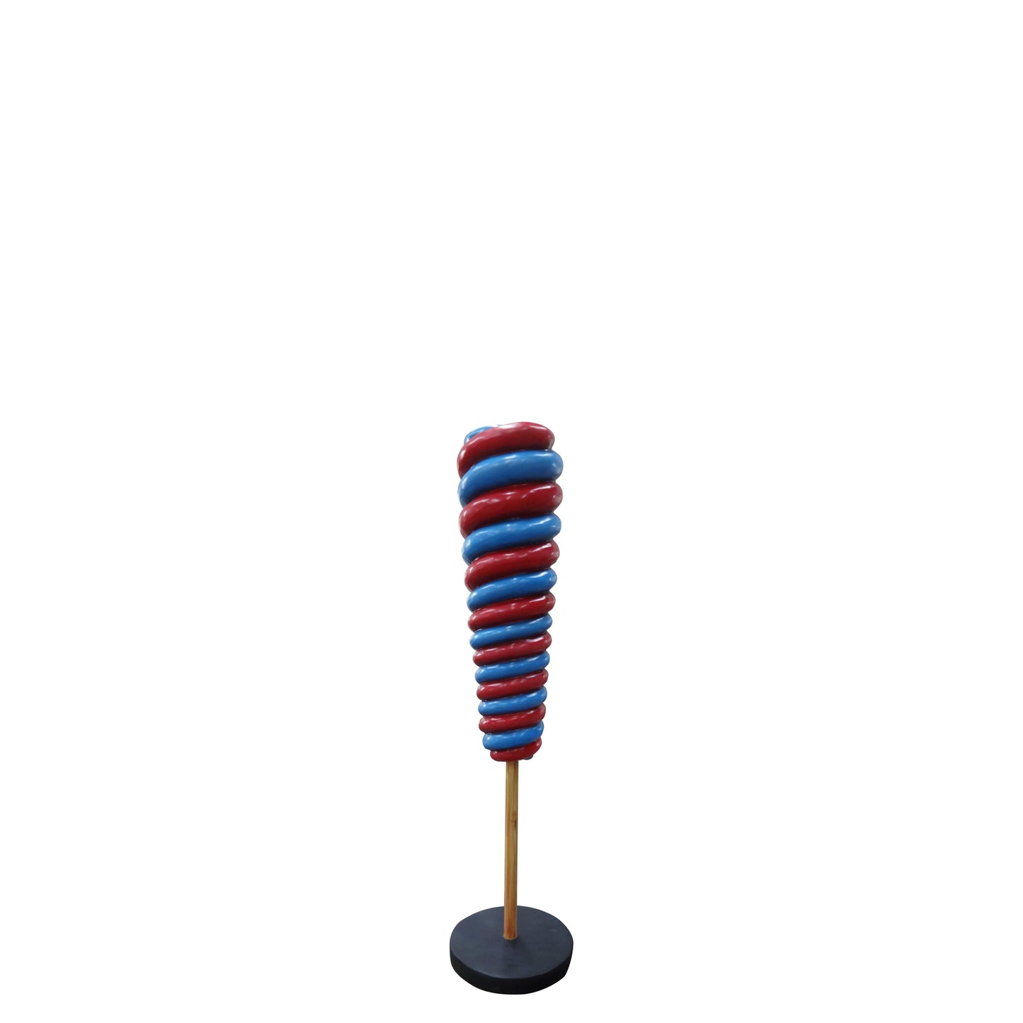 Small Red Twister Lollipop Statue - LM Treasures Prop Rentals 