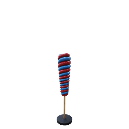 Small Red Twister Lollipop Statue - LM Treasures Prop Rentals 