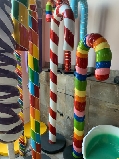 Large Rainbow Candy Cane Statue - LM Treasures Prop Rentals 