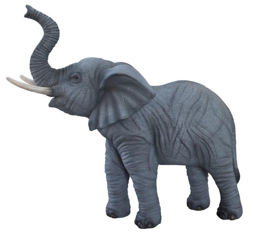 Standing Elephant With Tusks Statue