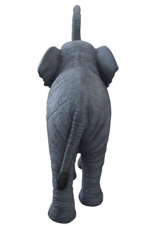 Standing Elephant With Tusks Statue